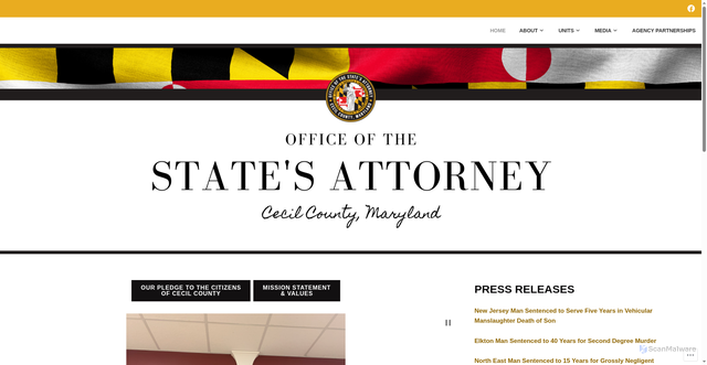 Security scan screenshot of https://cecilstatesattorney.org/