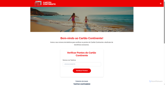 Security scan screenshot of https://cartaocontinente.pacote.cyou/pt
