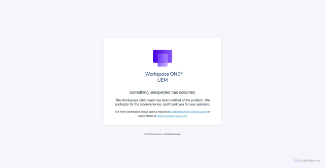 Security scan screenshot of https://ds2513.awmdm.com