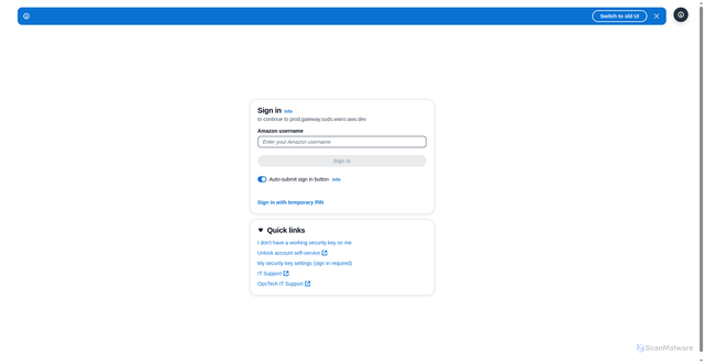 Security scan screenshot of https://prod.gateway.suds.wwro.aws.dev