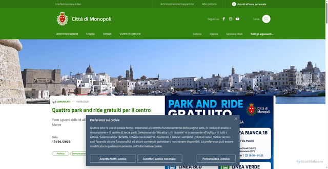Security scan screenshot of https://www.comune.monopoli.ba.it