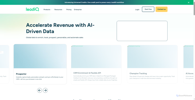 Security scan screenshot of https://app.leadiq.com