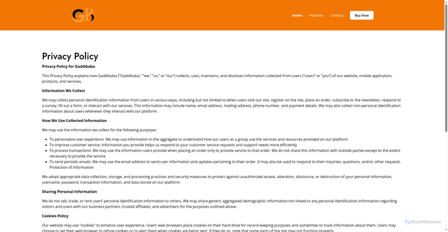 Security scan screenshot of https://itmycar.store/privacy.php