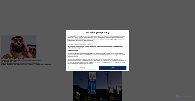 Security scan screenshot of https://drudgereport.com