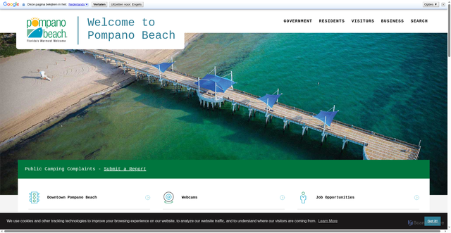 Security scan screenshot of https://www.pompanobeachfl.gov/