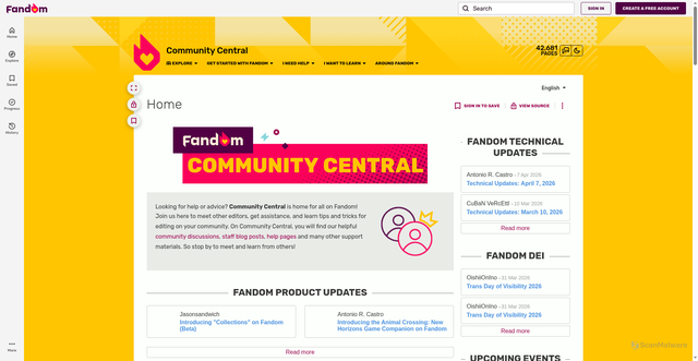 Security scan screenshot of https://community.fandom.com