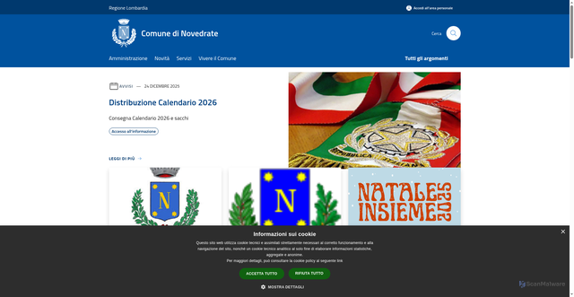 Security scan screenshot of https://www.comune.novedrate.co.it/it