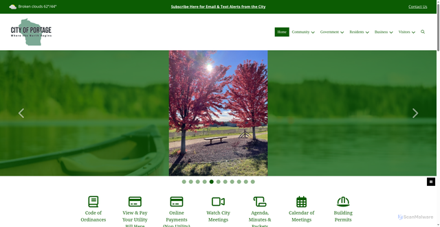 Security scan screenshot of https://portagewi.gov/