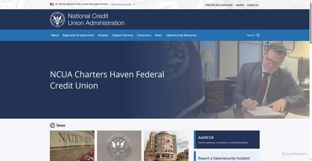 Security scan screenshot of https://ncua.gov/