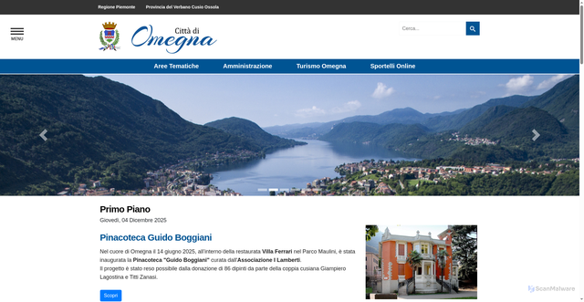 Security scan screenshot of https://www.comune.omegna.vb.it/
