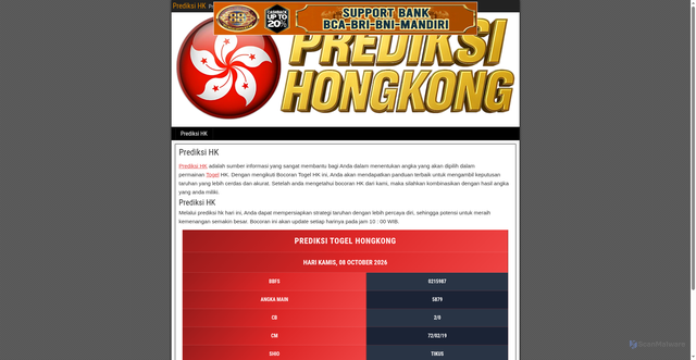 Security scan screenshot of https://prediksihk.forum