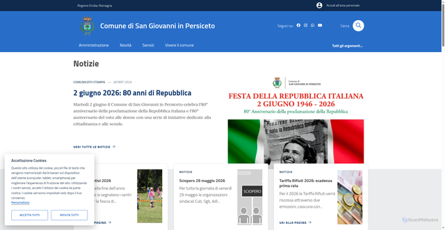 Security scan screenshot of https://www.comunepersiceto.it