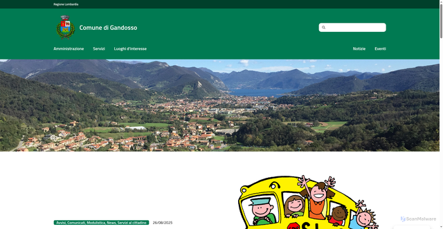 Security scan screenshot of https://www.comune.gandosso.bg.it/