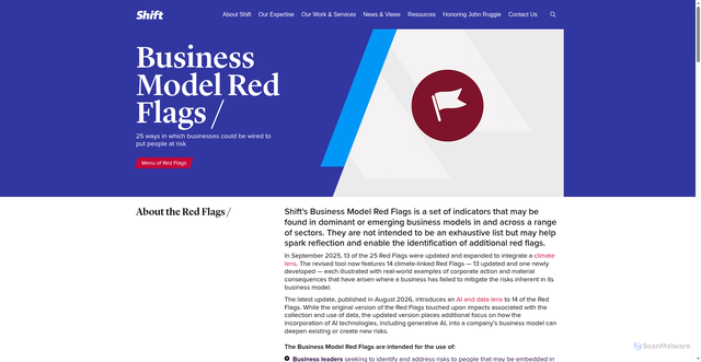Security scan screenshot of https://shiftproject.org/business-model-red-flags/