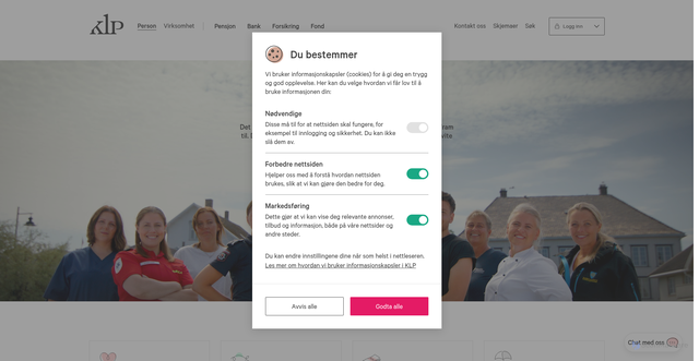 Security scan screenshot of https://klp.no
