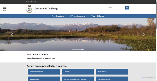 Security scan screenshot of https://www.comune.gifflenga.bi.it