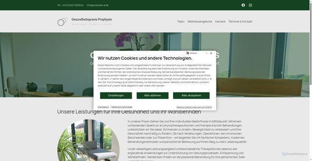 Security scan screenshot of https://prophysis-sr.de