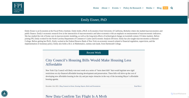 Security scan screenshot of https://fiscalpolicy.org/author/eeisner