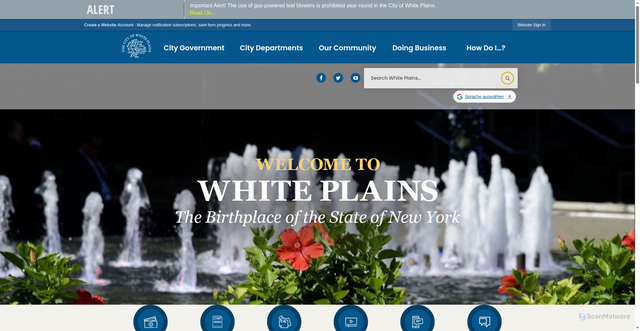 Security scan screenshot of https://www.cityofwhiteplains.com/