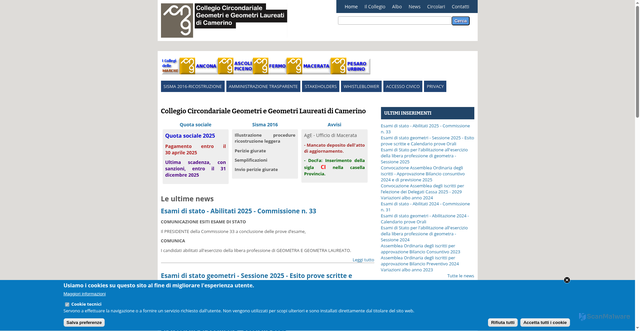 Security scan screenshot of https://www.geometricamerino.it/