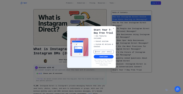 Security scan screenshot of https://www.spurnow.com/en/blogs/what-is-instagram-direct