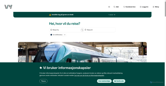 Security scan screenshot of https://norgesstatsbaner.nu