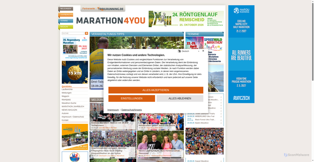 Security scan screenshot of https://www.marathon4you.de