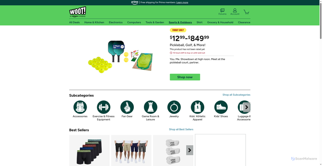 Security scan screenshot of https://sport.woot.com