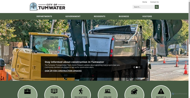 Security scan screenshot of https://www.ci.tumwater.wa.us/