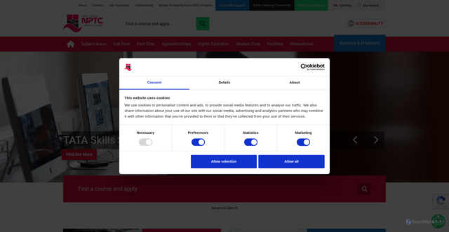 Security scan screenshot of https://www.nptcgroup.ac.uk/