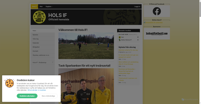 Security scan screenshot of https://holsif.nu