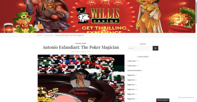 Security scan screenshot of https://www.williscasino.com/blog/nn/antonio-esfandiari-the-poker-magician/