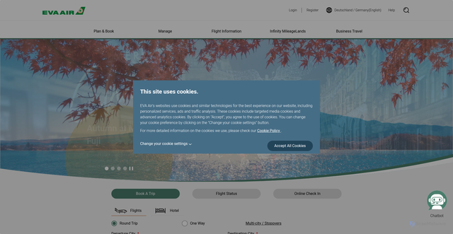 Security scan screenshot of https://www.evaair.com/