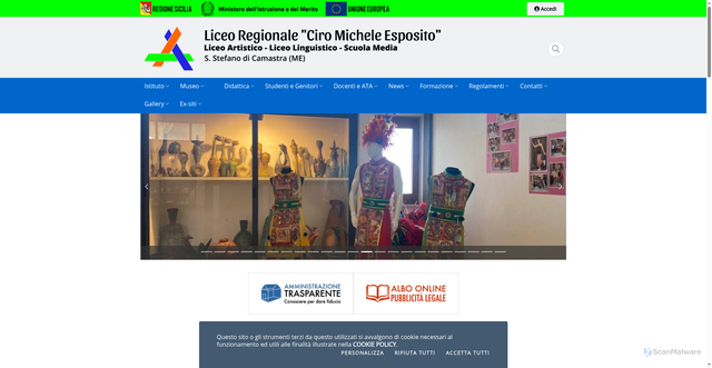 Security scan screenshot of https://www.liceoartisticosantostefanodicamastra.it/