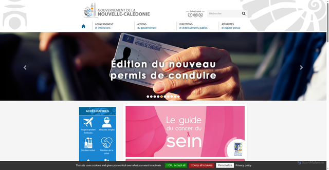Security scan screenshot of https://gouv.nc/