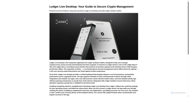Security scan screenshot of https://access-ledger-live-desktop.pages.dev/