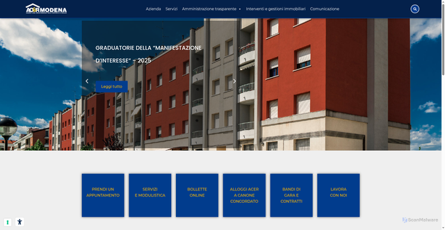 Security scan screenshot of https://www.aziendacasamo.it/