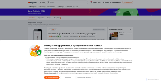 Security scan screenshot of https://pepper.pl