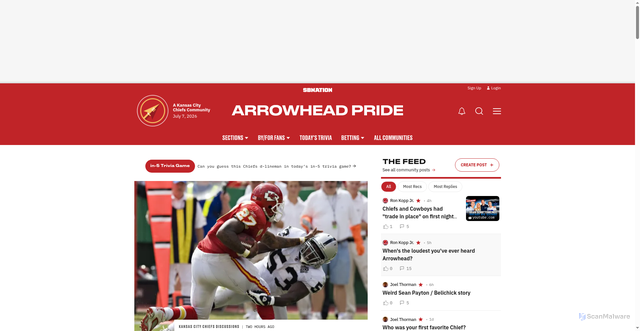Security scan screenshot of https://www.arrowheadpride.com