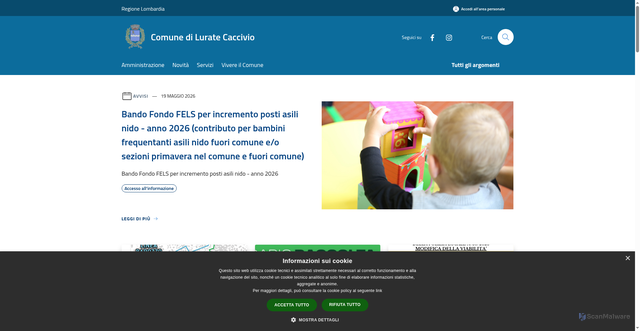 Security scan screenshot of https://www.comune.luratecaccivio.co.it