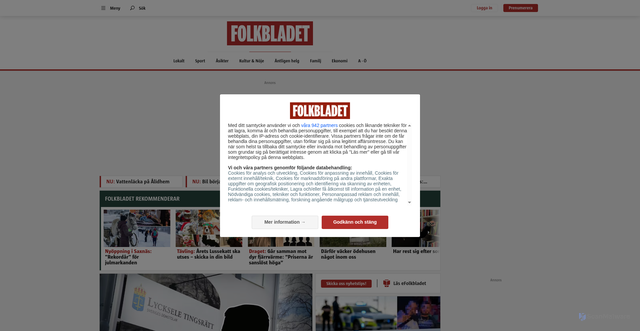 Security scan screenshot of https://www.folkbladet.nu/