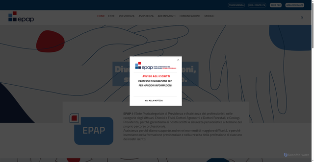 Security scan screenshot of https://epap.it/