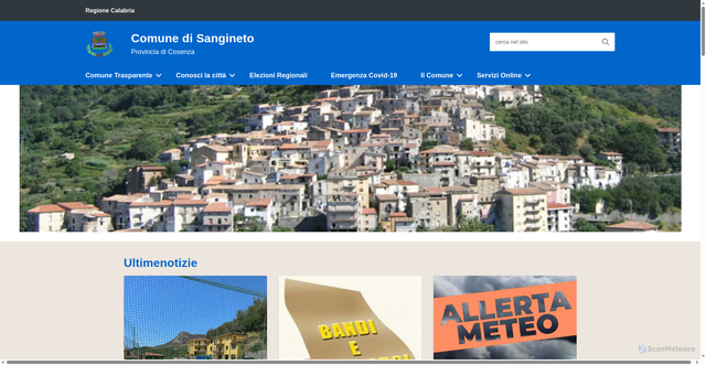 Security scan screenshot of https://www.comune.sangineto.cs.it