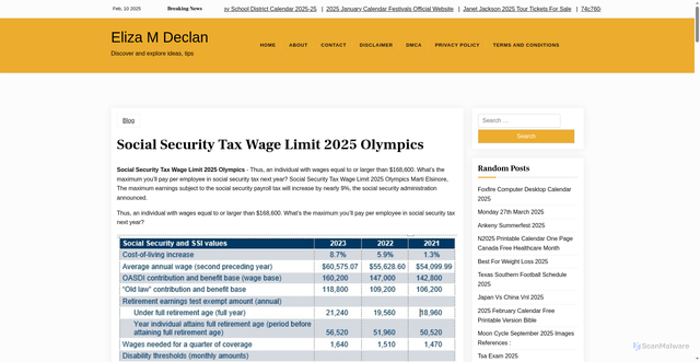 Security scan screenshot of https://elizamdeclan.pages.dev/wycic-social-security-tax-wage-limit-2025-olympics-tvkmo/