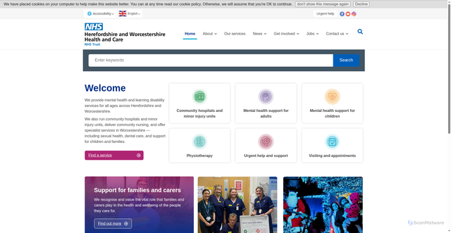 Security scan screenshot of https://www.hacw.nhs.uk/