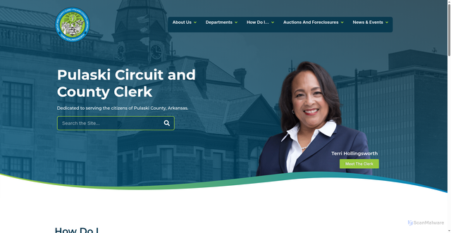 Security scan screenshot of https://pulaskiclerkar.gov/