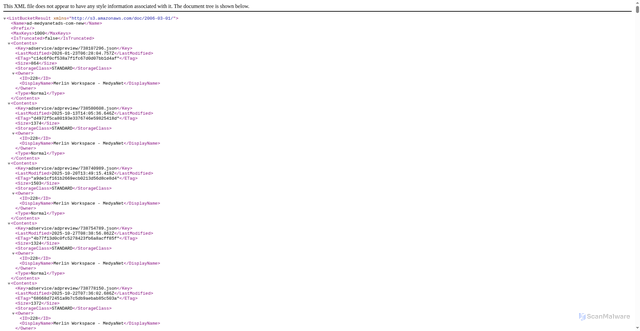 Security scan screenshot of https://lcrabmkbbdfd.merlincdn.net