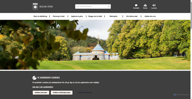 Security scan screenshot of https://www.solna.se/