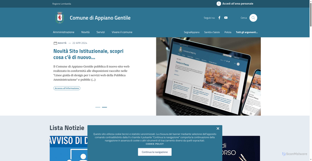 Security scan screenshot of https://comune.appianogentile.co.it/