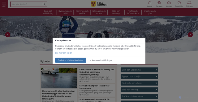 Security scan screenshot of https://www.orsa.se/